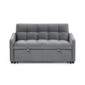 Loveseats Sofa Bed With Pull Out Bed,Adjsutable Back And Two Arm Pocket,Typec And Usb Charging With Copper Nail,Grey 47