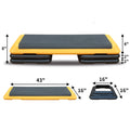 Adjustable Aerobic Step Workout Step With 4 Risers Fitness & Exercise Platform Trainer Yellow Yellow Plastic