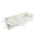 3 Piece Upholstered Sofa, Living Room Sectional Sofa Set Modern Sofa Couches Setdeep Seat Sofa For Living Room Apartment, 1 3 Seat White White Chenille 4 Seat