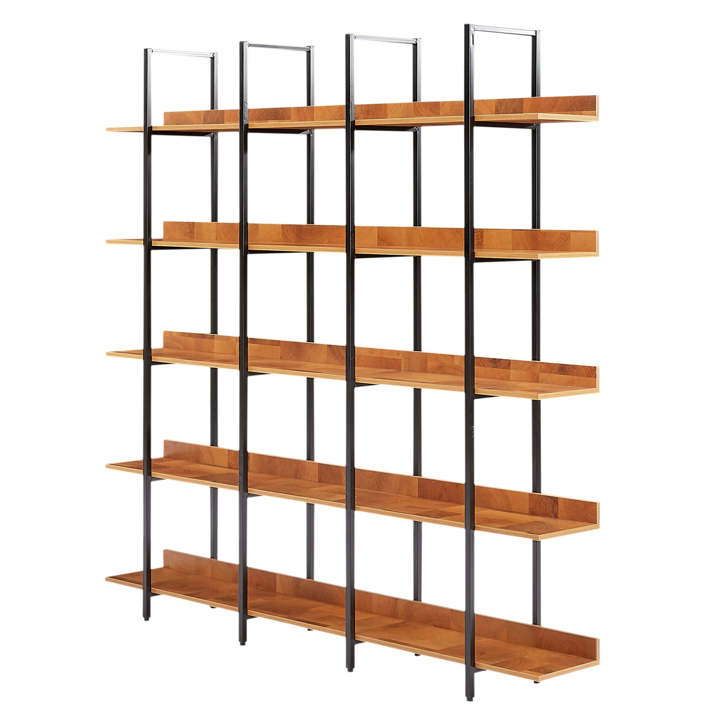 5 Tier Bookcase Home Office Open Bookshelf, Vintage Industrial Style S