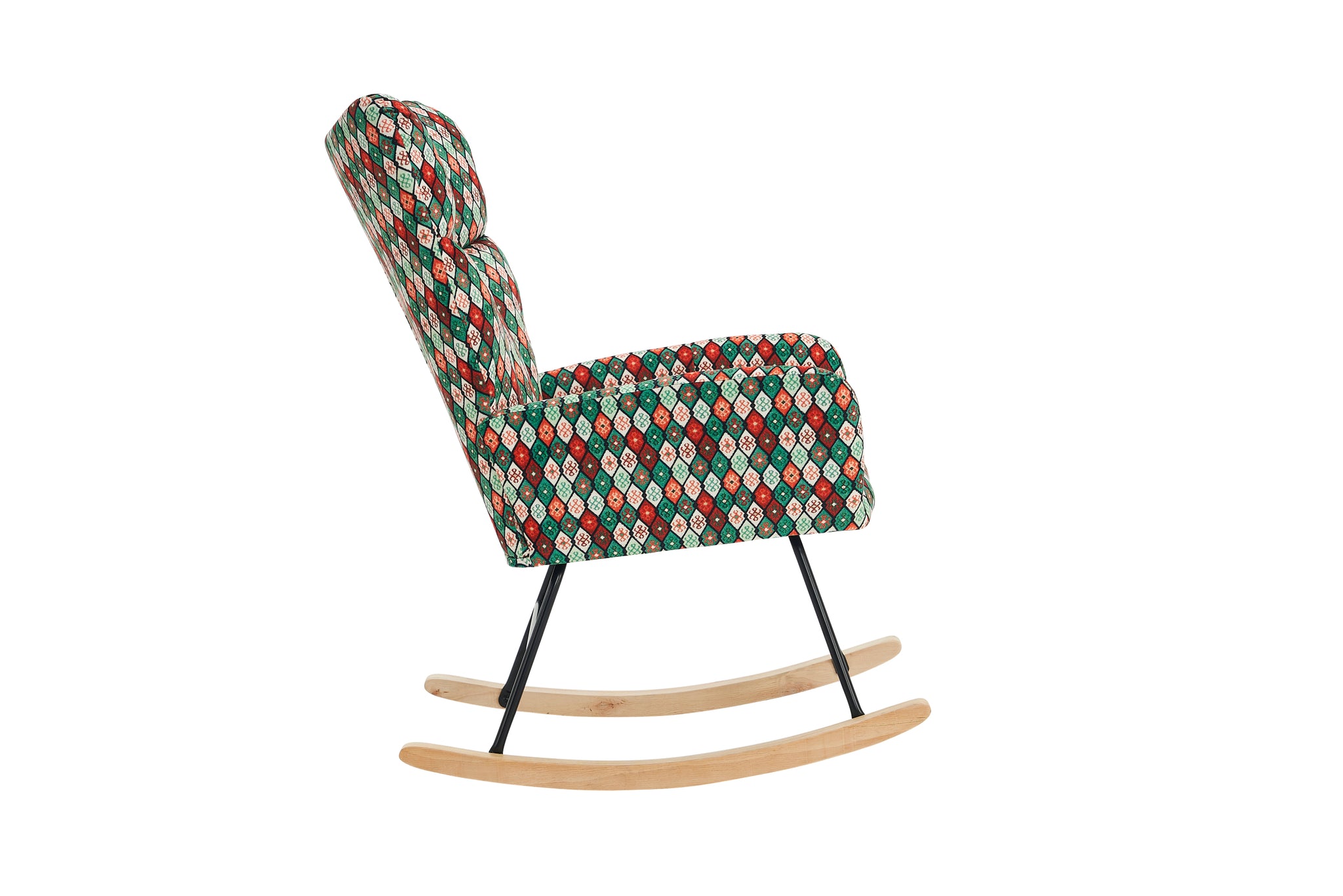 Rocking Chair Nursery, Solid Wood Legs Reading Chair colorful-primary living space-wipe