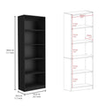 Home 4 Shelves Bookcase With Multi Tiered Storage Black Office Black Office Modern Particle Board Particle Board