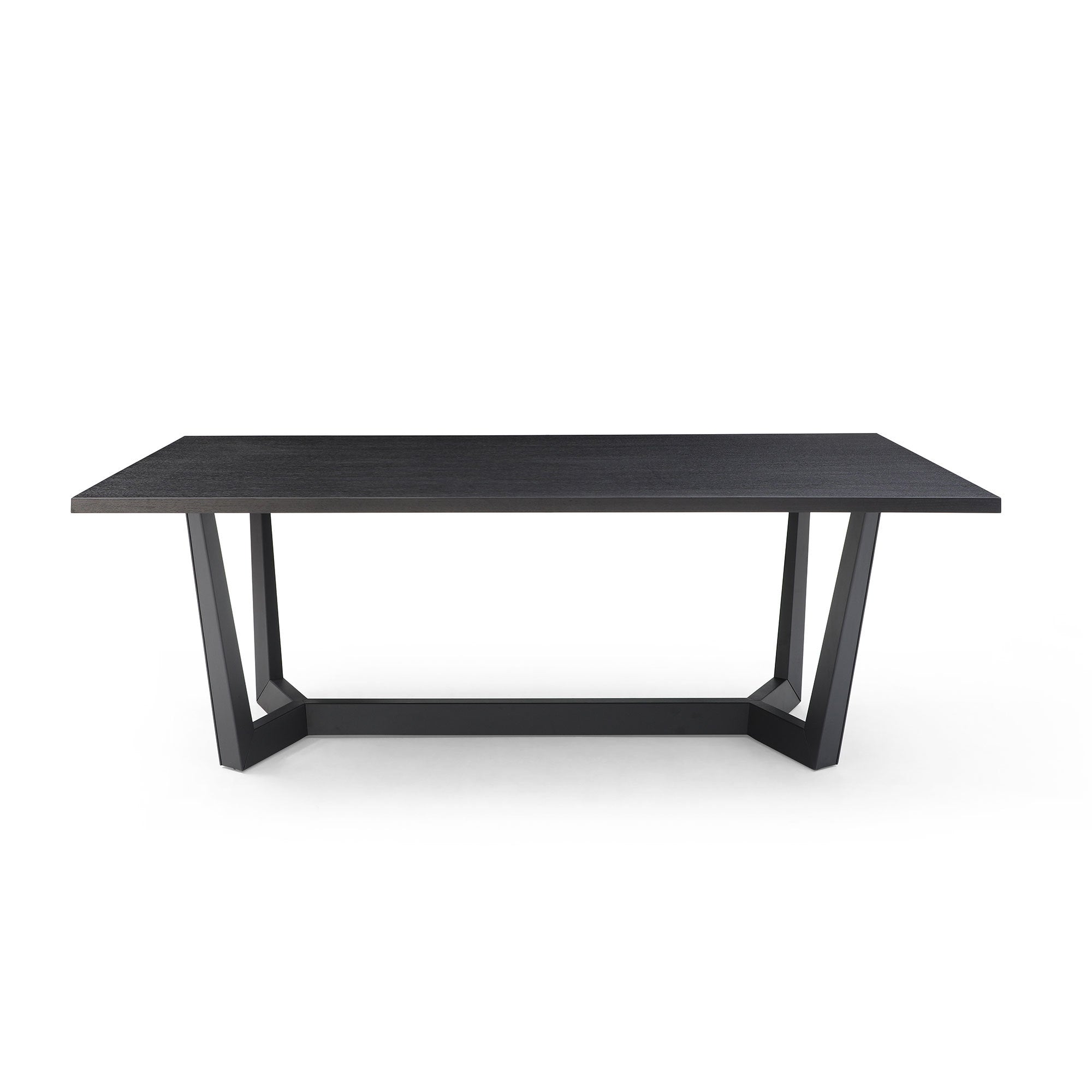 Rectangular MDF Dining Table Mid Century Modern for matt black-foam-mdf+steel