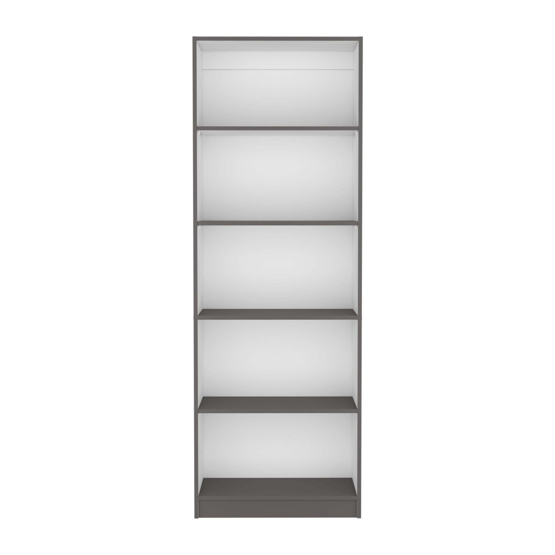 Home 4 Shelves Bookcase With Multi Tiered Storage Matt Gray White Office Multi Particle Board Particle Board