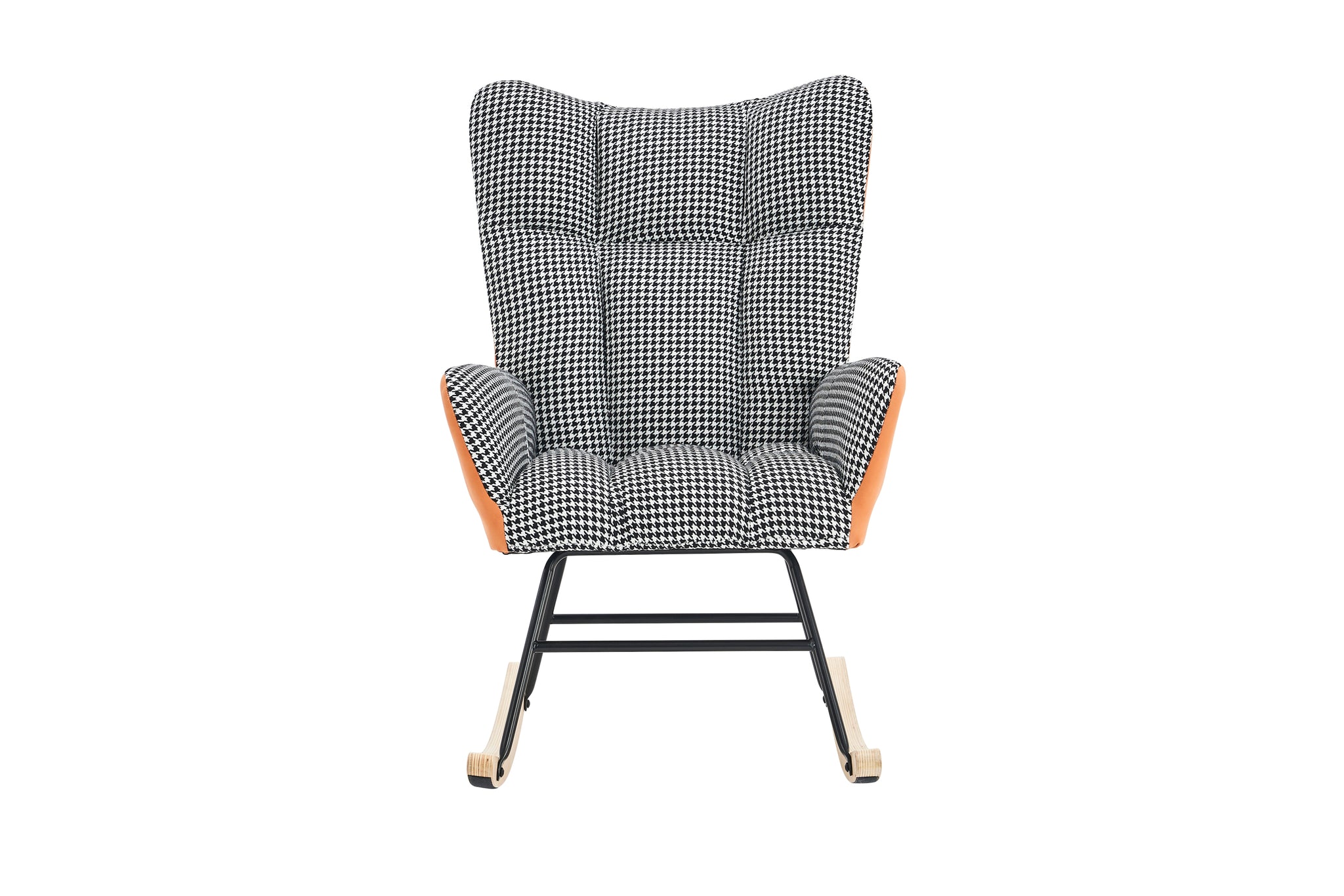 Rocking Chair Nursery, Solid Wood Legs Reading Chair orange-primary living space-modern-rocking
