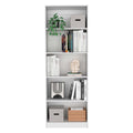 Home 4 Shelves Bookcase With Multi Tiered Storage White Office White Particle Board Particle Board