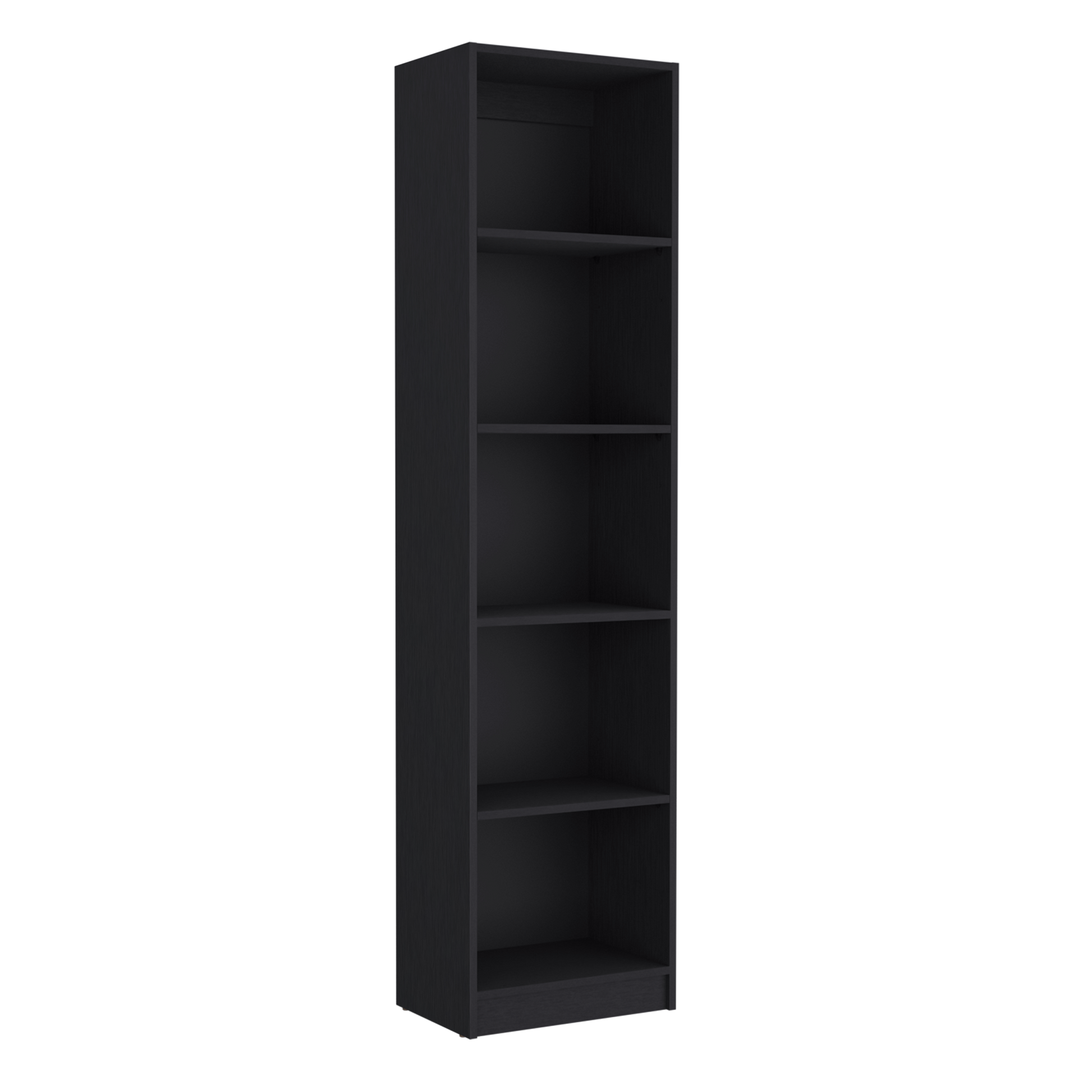 Home Xs Bookcase With 5 Tier Shelves And Slim Design Black Office Black Particle Board Particle Board