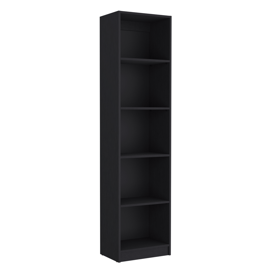 Home Xs Bookcase With 5 Tier Shelves And Slim Design Black Office Black Particle Board Particle Board