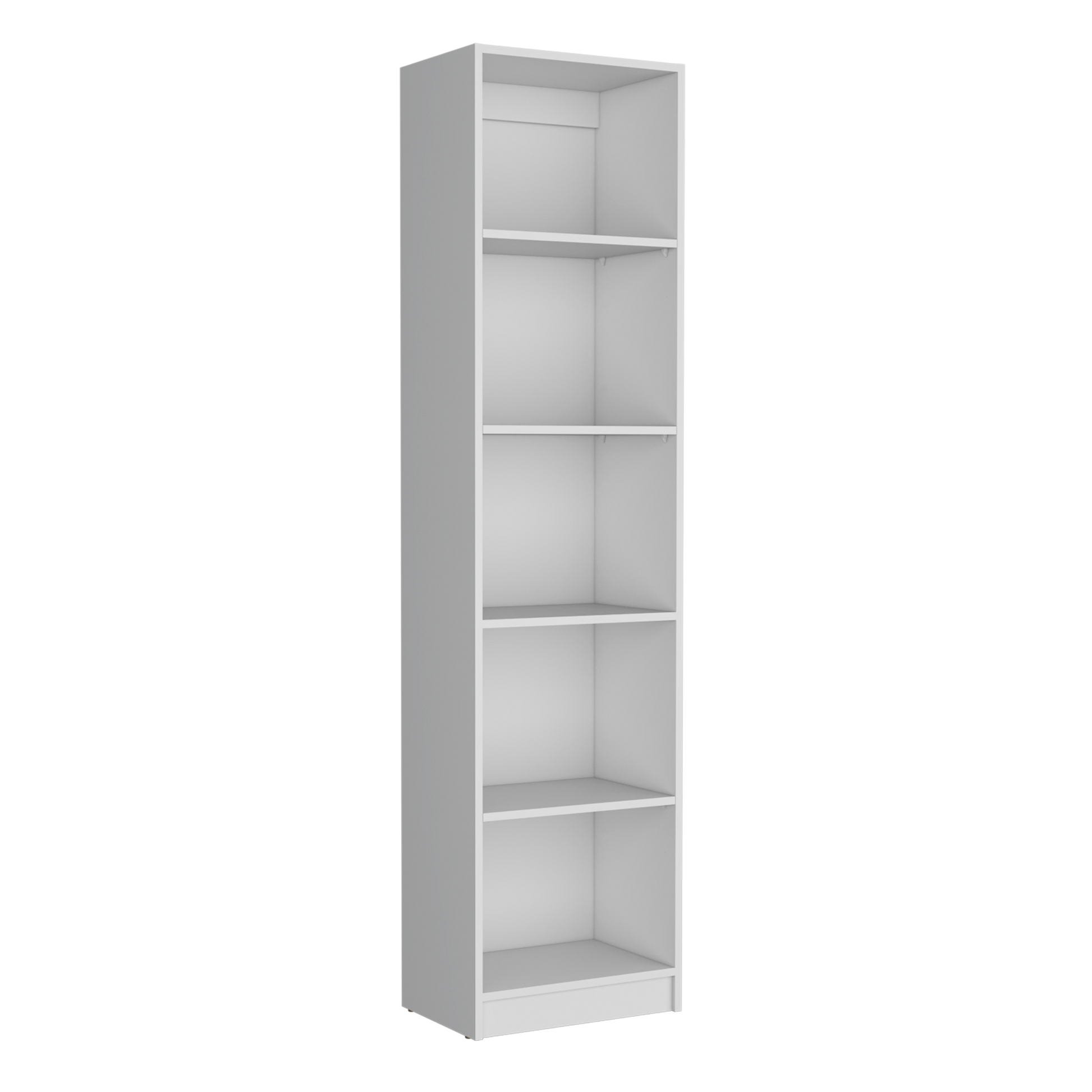 Home Xs Bookcase With 5 Tier Shelves And Slim Design White Office White Particle Board Particle Board