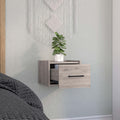 Boa Floating Nightstandend Table, Side Table Wall Mounted Single Drawer Design With Handle Light Grey Bedroom Gray Particle Board Particle Board