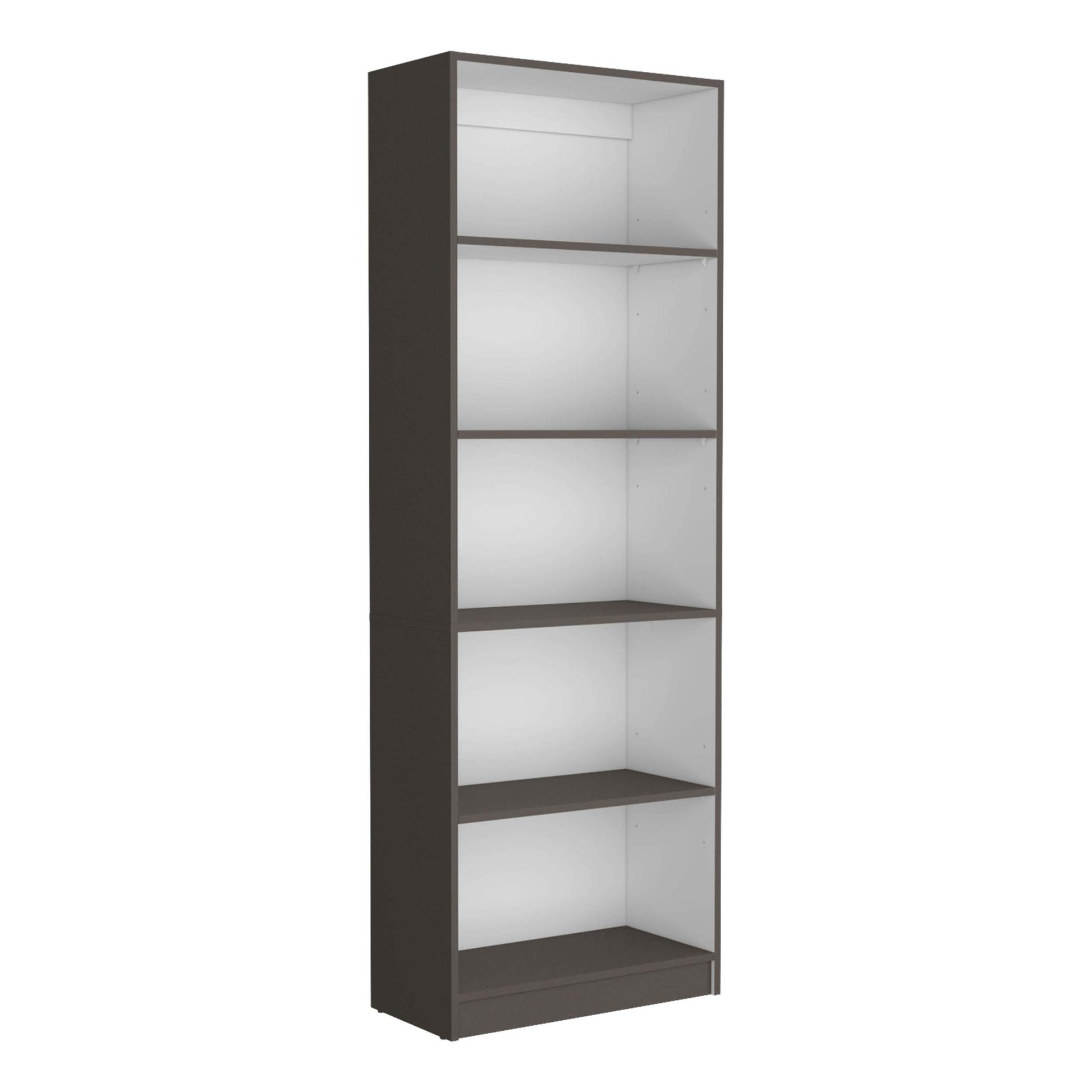 Home 4 Shelves Bookcase With Multi Tiered Storage Matt Gray White Office Multi Particle Board Particle Board