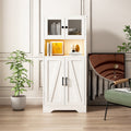 Four Door Storage Cabinets With Led Light, Open Shelf, Display Cabinet With Transparent Acrylic Cabinet Door, Cupboard, For Bathroom,Living Room,Dining Room,Kitchen White Particle Board