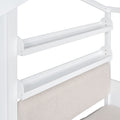 Twin Size House Bed With Sofa, Kids Platform Bed With Two Drawers And Storage Shelf, White White Wood