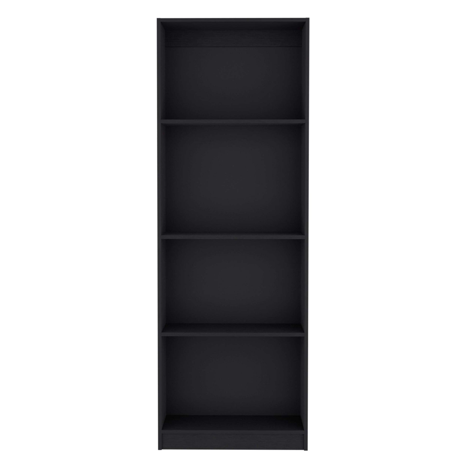 Home Bookcase With 4 Shelf Modern Display Unit For Books And Decor Black Office Black Particle Board Particle Board