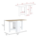 Gateleg Folding Table Space Saving With Compact Design, White Macadamia Living Room Multi Particle Board Particle Board