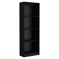 Home Bookcase With 4 Shelf Modern Display Unit For Books And Decor Black Office Black Particle Board Particle Board