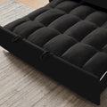 1 Versatile Foldable Sofa Bed In 3 Lengths, Modern Sofa Sofa Sofa Velvet Pull Out Bed, Adjustable Back And With Usb Port And Ashtray And Swivel Phone Stand Black Black Eucalyptus Solid Wood Mdf Resin