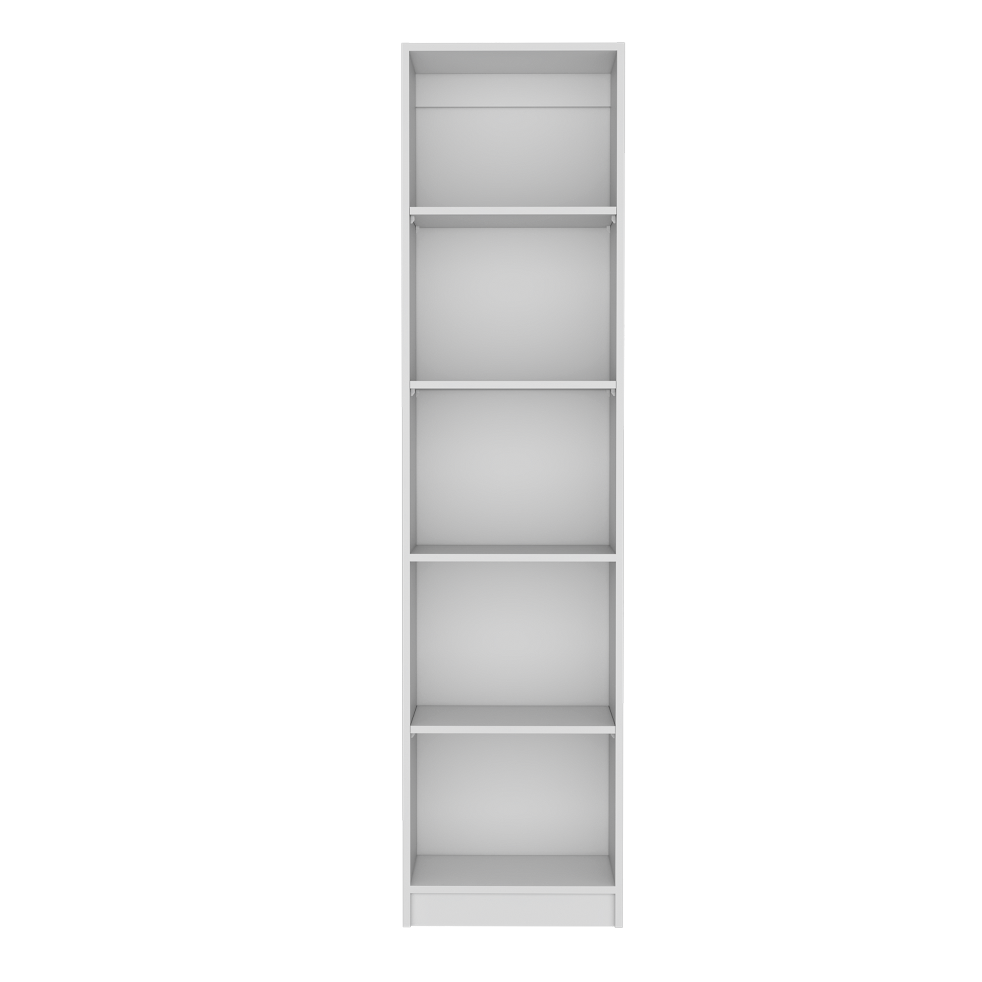 Home Xs Bookcase With 5 Tier Shelves And Slim Design White Office White Particle Board Particle Board