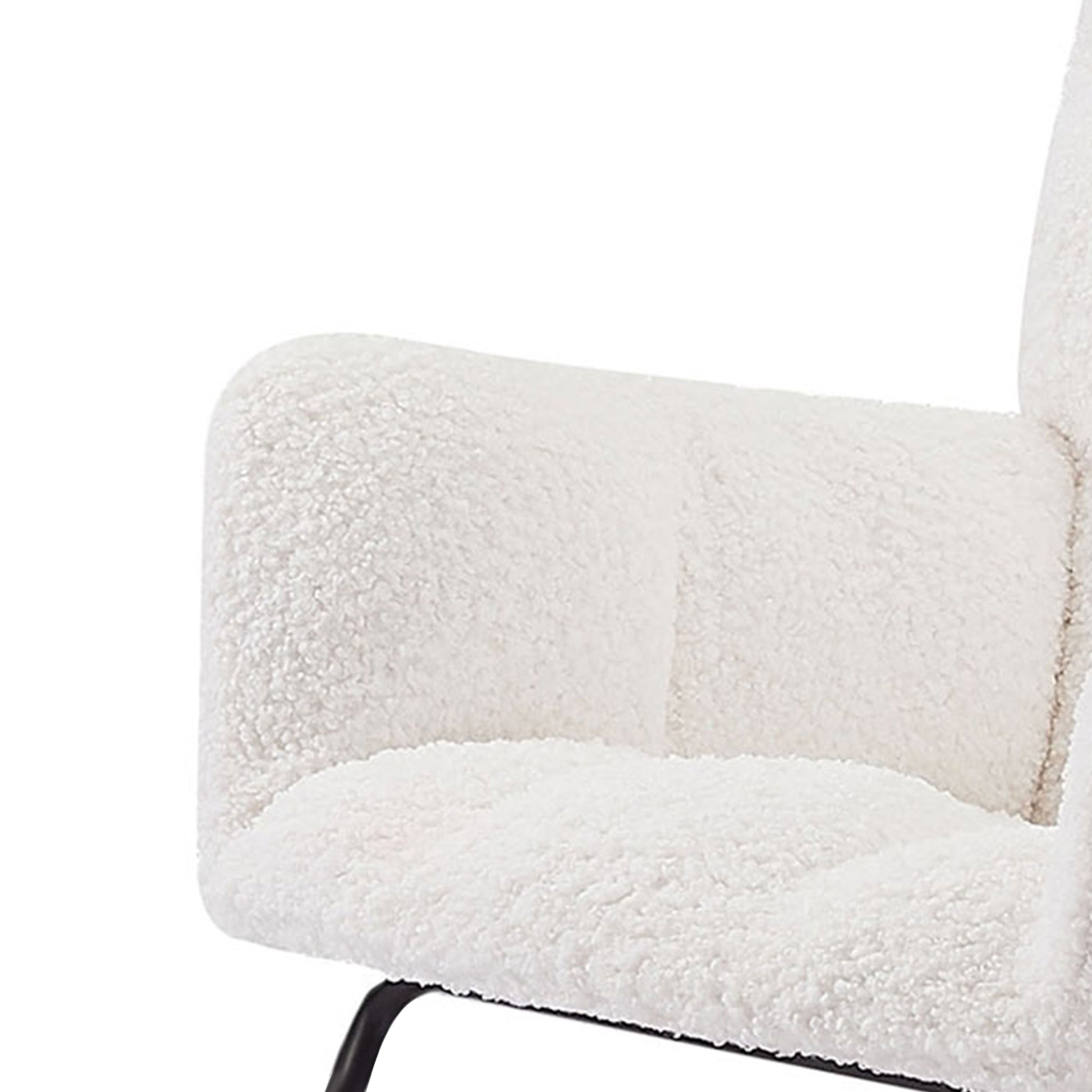 Comfy Upholstered Lounge Chair Rocking Chair With High Backrest, For Nursing Baby, Reading, Napping Off White Off White Foam Boucle