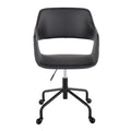 Margarite Contemporary Adjustable Office Chair in black-pu leather