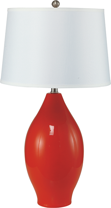 28"H Red Lemon Shape Ceramic Table Lamp Red Table&Floor Lamps Ceramic