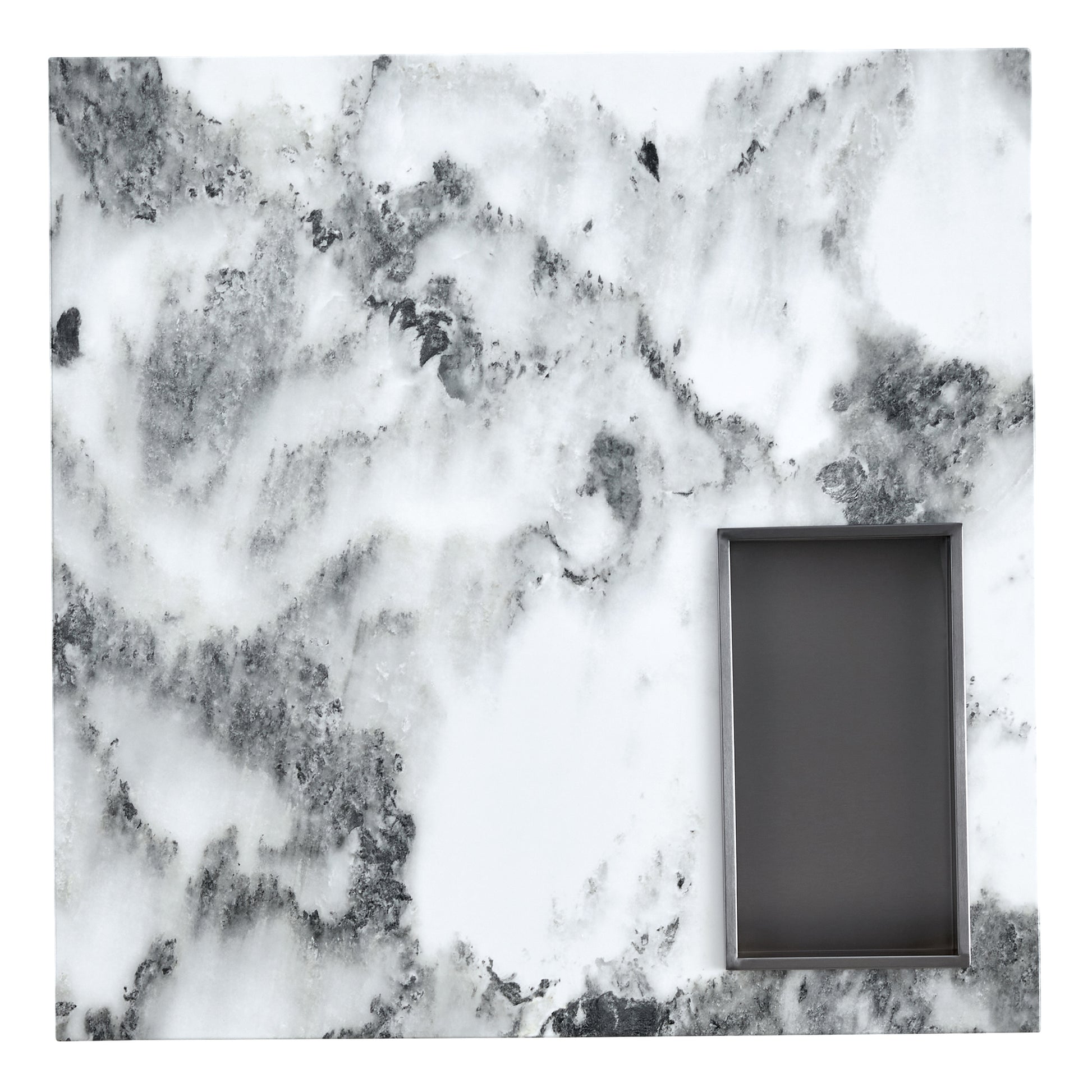 A Modern And Practical Coffee Table, Black And White In Imitation Marble Pattern, Made Of Mdf Material. The Fusion Of Elegance And Natural Fashion 31.4"* 31.4"* 12 " White Mdf