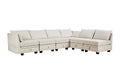 Modern Large U Shape Modular Sectional Sofa, Convertible Sofa Bed With Reversible Chaise For Living Room, Storage Seat Beige Linen
