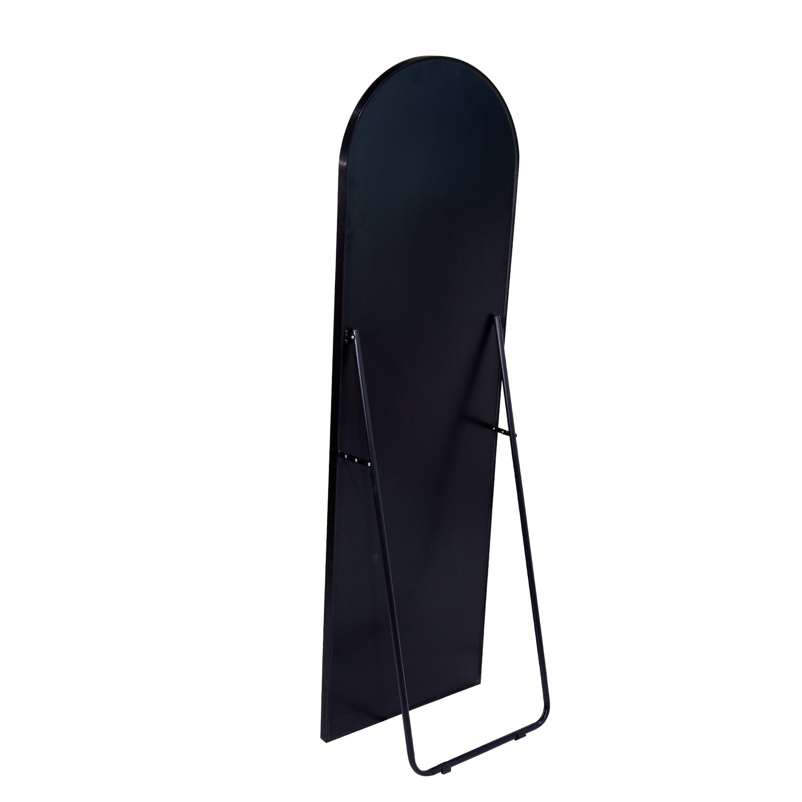 Black 71x27.5 inch metal arch stand full length mirror black-classic-mdf+glass-aluminium alloy