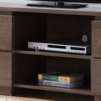 Home Entertainment Console, 60" Tv Stand With 4 Drawers, 2 Shelves Walnut Oak Espresso 60 69 Inches Particle Board