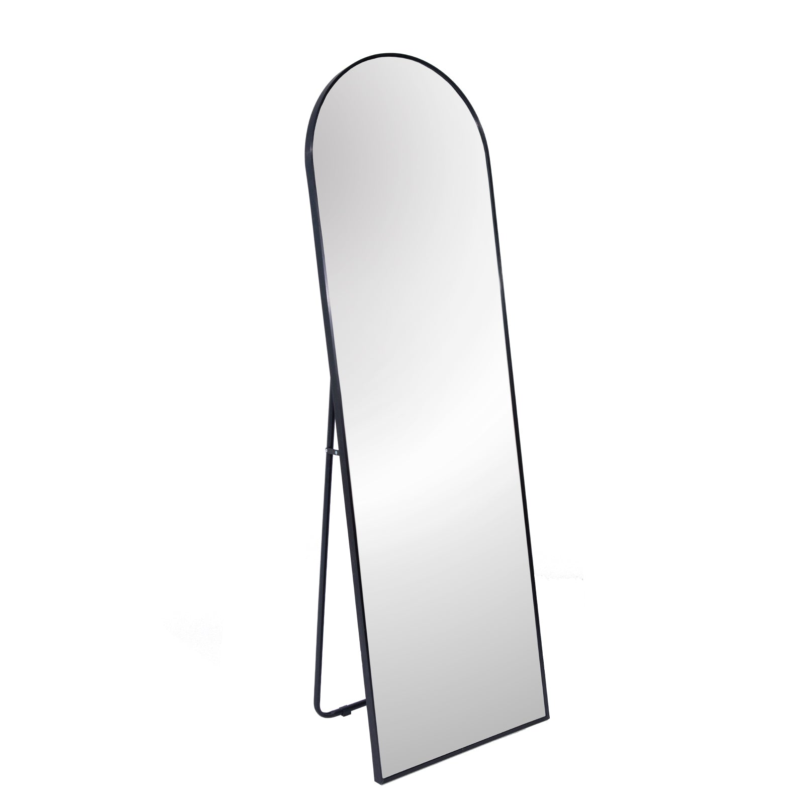 Black 71X31.5 Inch Metal Arch Stand Full Length Mirror Black Classic Mdf Glass Aluminium Alloy