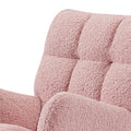 Rocking Chair, Leisure Sofa Glider Chair, Comfy Upholstered Lounge Chair With High Backrest, For Nursing Baby, Reading, Napping Pink Pink Foam Boucle