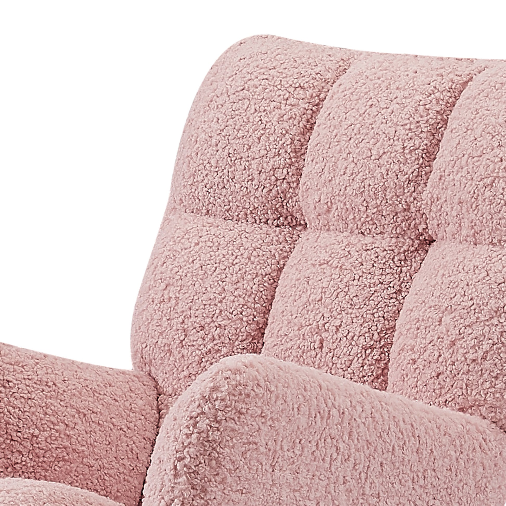 Rocking Chair, Leisure Sofa Glider Chair, Comfy Upholstered Lounge Chair With High Backrest, For Nursing Baby, Reading, Napping Pink Pink Foam Boucle