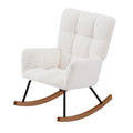 Comfy Upholstered Lounge Chair Rocking Chair With High Backrest, For Nursing Baby, Reading, Napping Off White Off White Foam Boucle