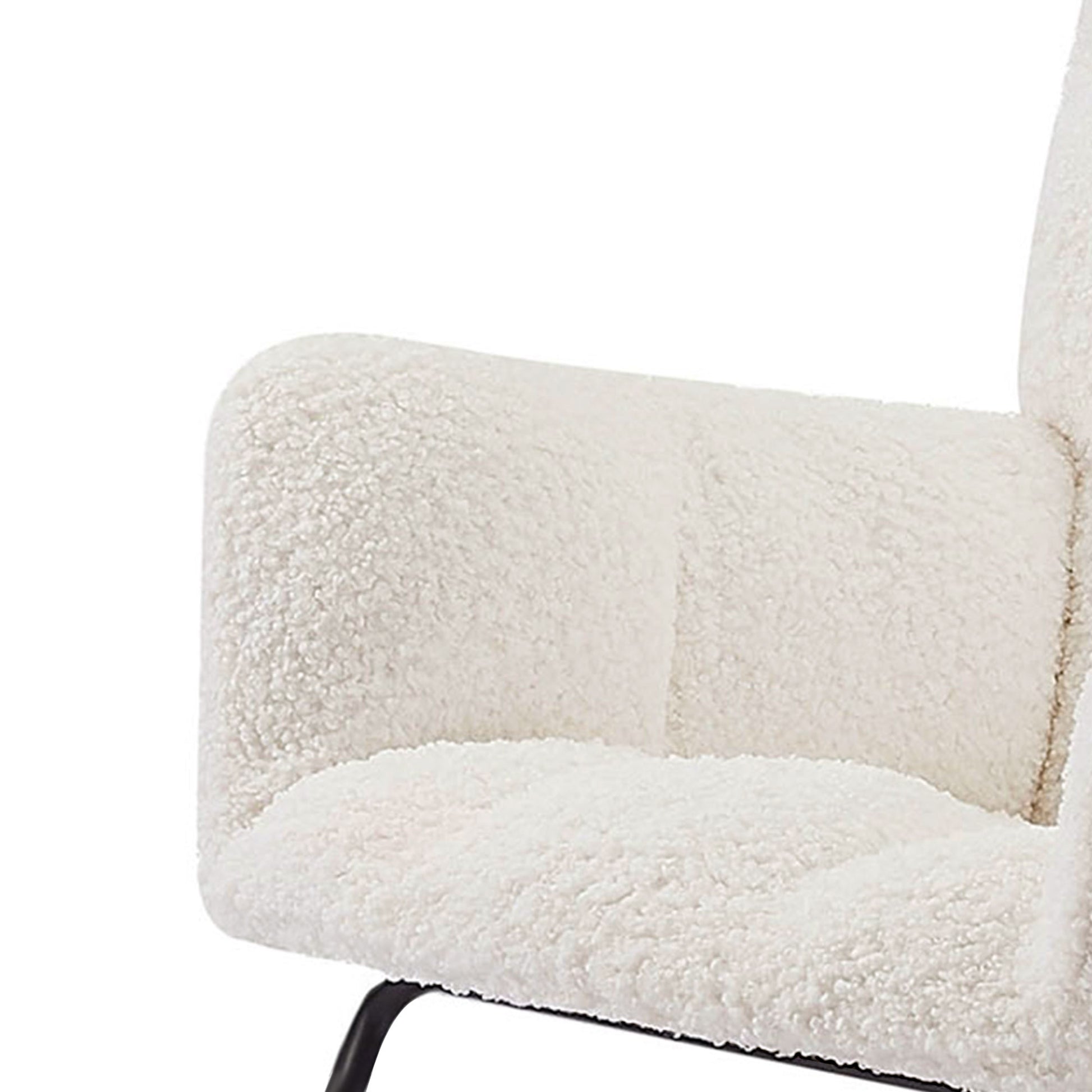 Lounge Recliner Chair Rocking Chair Armchair For Mom And Baby Modern Glider Chair With Soft Seat And High Backrest For Living Room Beige Foam Boucle