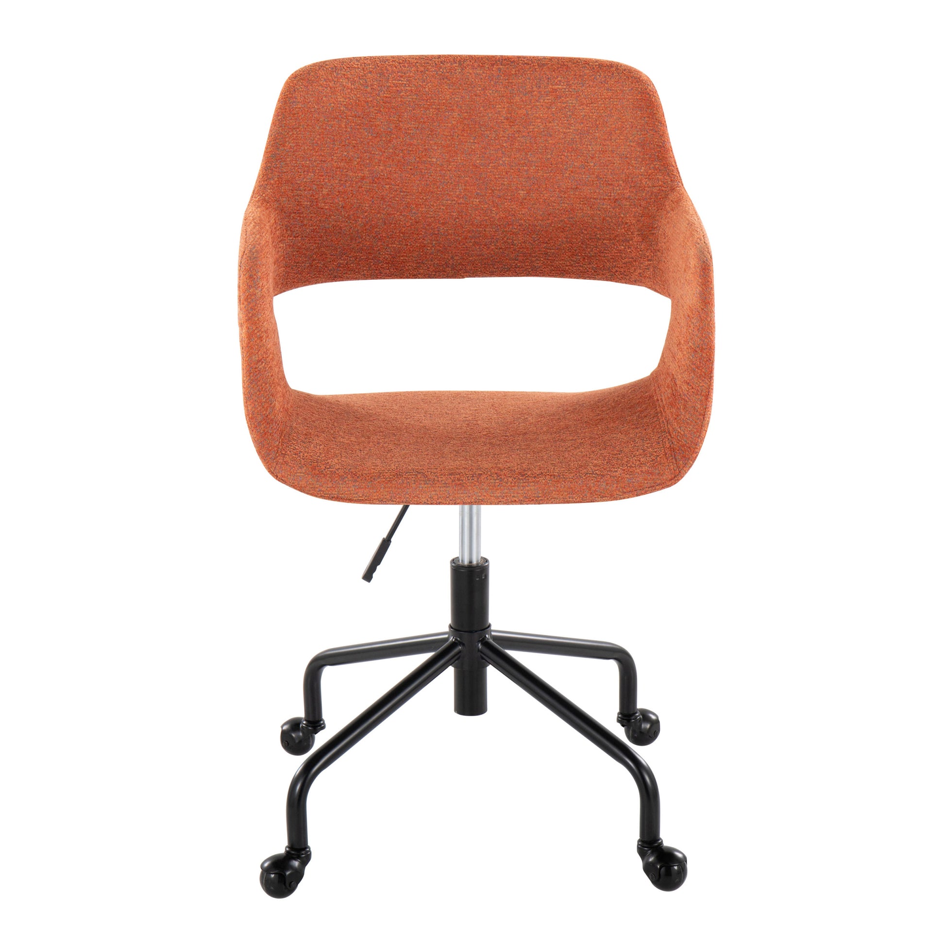 Margarite Contemporary Adjustable Office Chair in orange-fabric