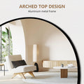 Black 65X22 Inch Metal Arch Stand Full Length Mirror Black Classic Mdf Glass Aluminium Alloy