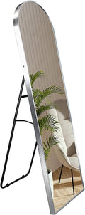 Silver 65X22 Inch Metal Arch Stand Full Length Mirror Silver Classic Mdf Glass Aluminium Alloy