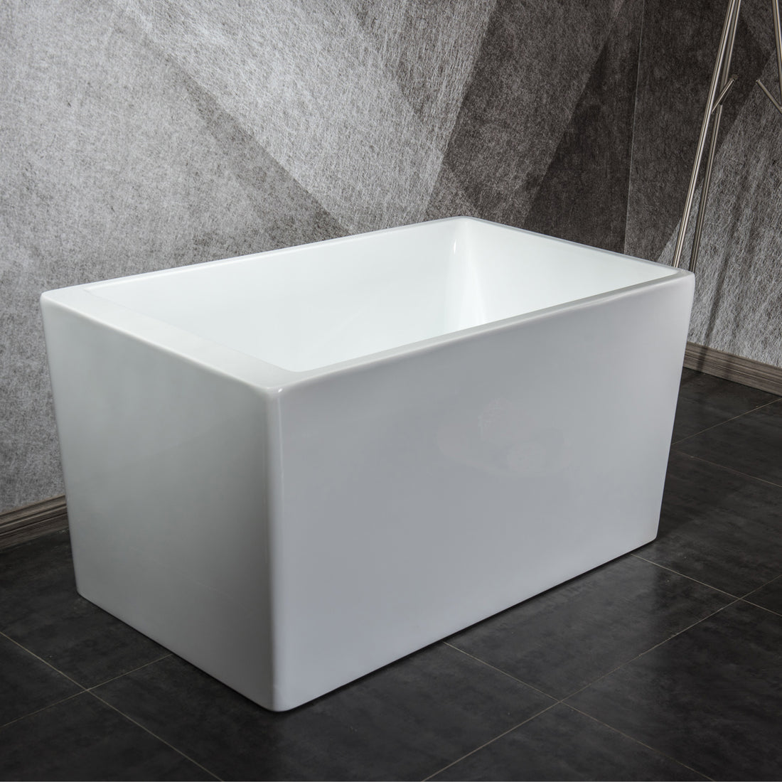 Freestanding Acrylic Flatbottom Soaking Tub Bathtub In White White Acrylic