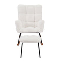 Nursery Rocking Chair Armchair For Mom And Baby Modern Glider Chair With Soft Seat And High Backrest For Nursery Living Room Bedroom Balcony Offices Offwhite Off White Foam Boucle