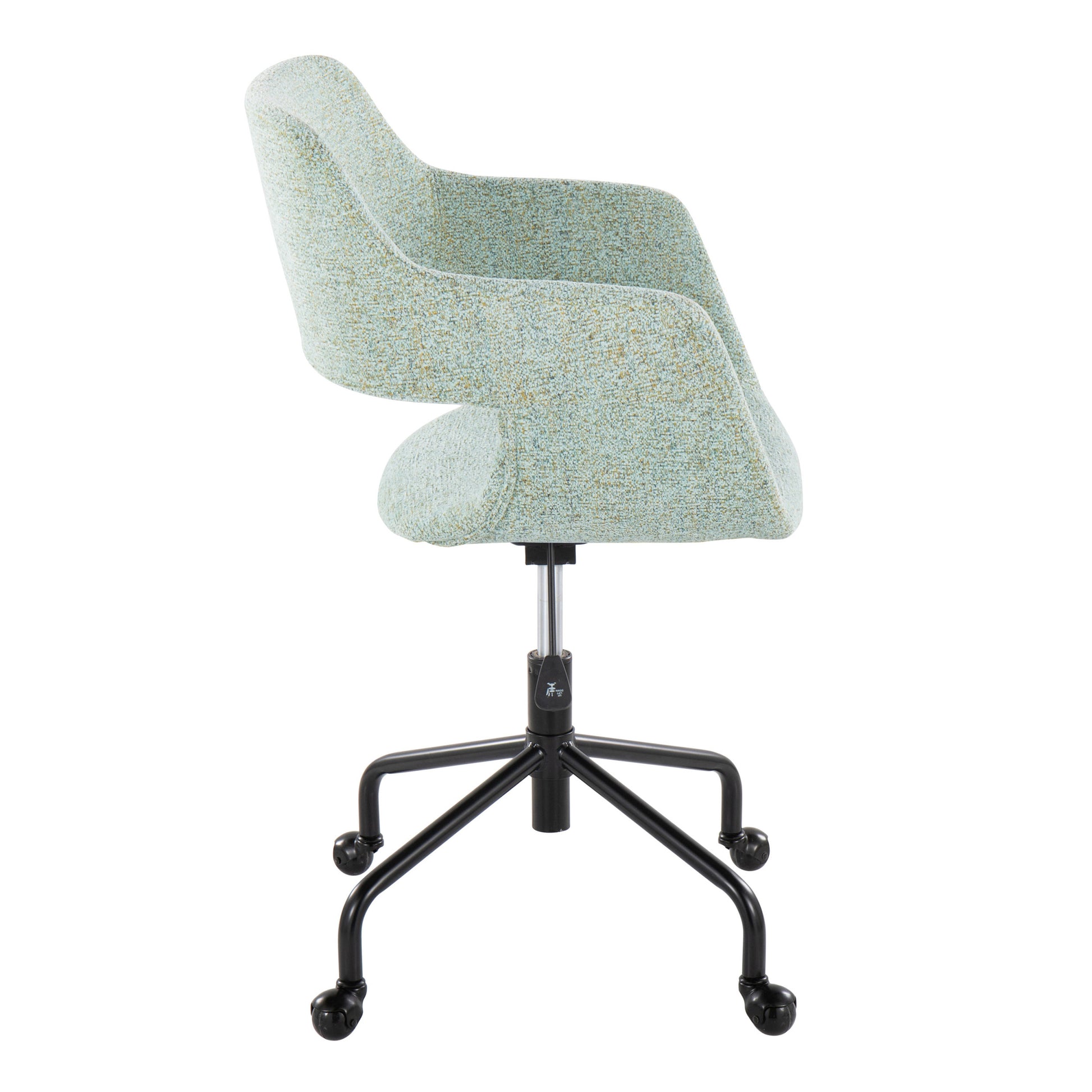 Margarite Contemporary Adjustable Office Chair in green-fabric