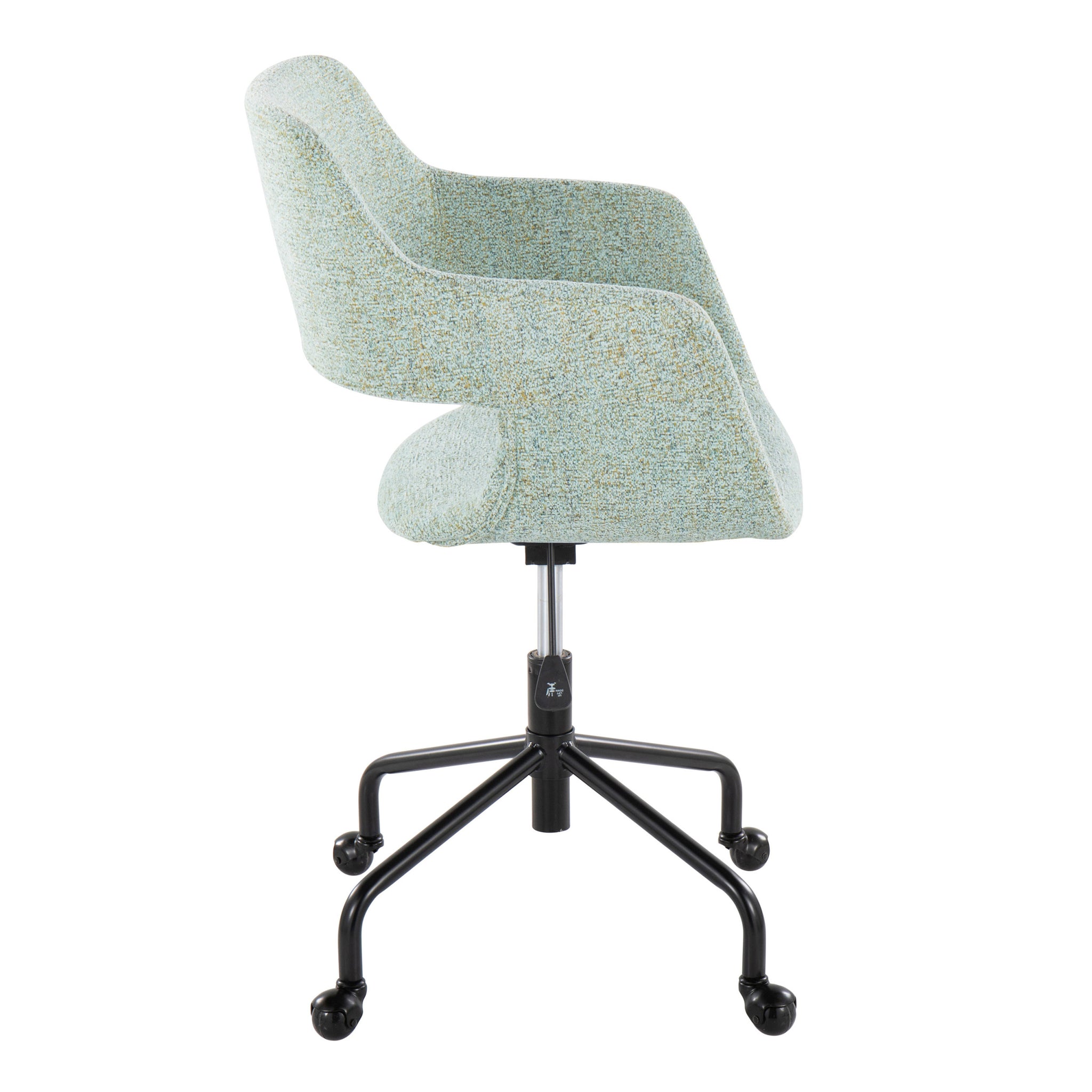 Margarite Contemporary Adjustable Office Chair in green-fabric