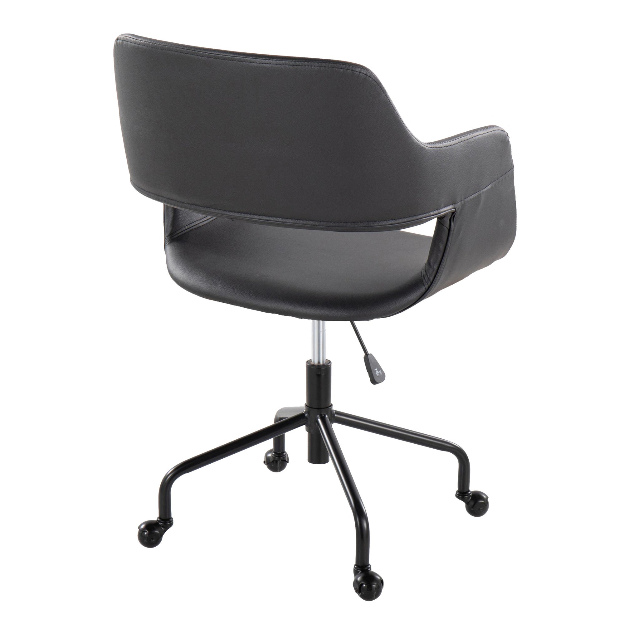 Margarite Contemporary Adjustable Office Chair in black-pu leather