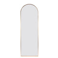 Gold 65X22 Inch Metal Arch Stand Full Length Mirror Gold Classic Mdf Glass Aluminium Alloy