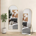 Gold 65X22 Inch Metal Arch Stand Full Length Mirror Gold Classic Mdf Glass Aluminium Alloy