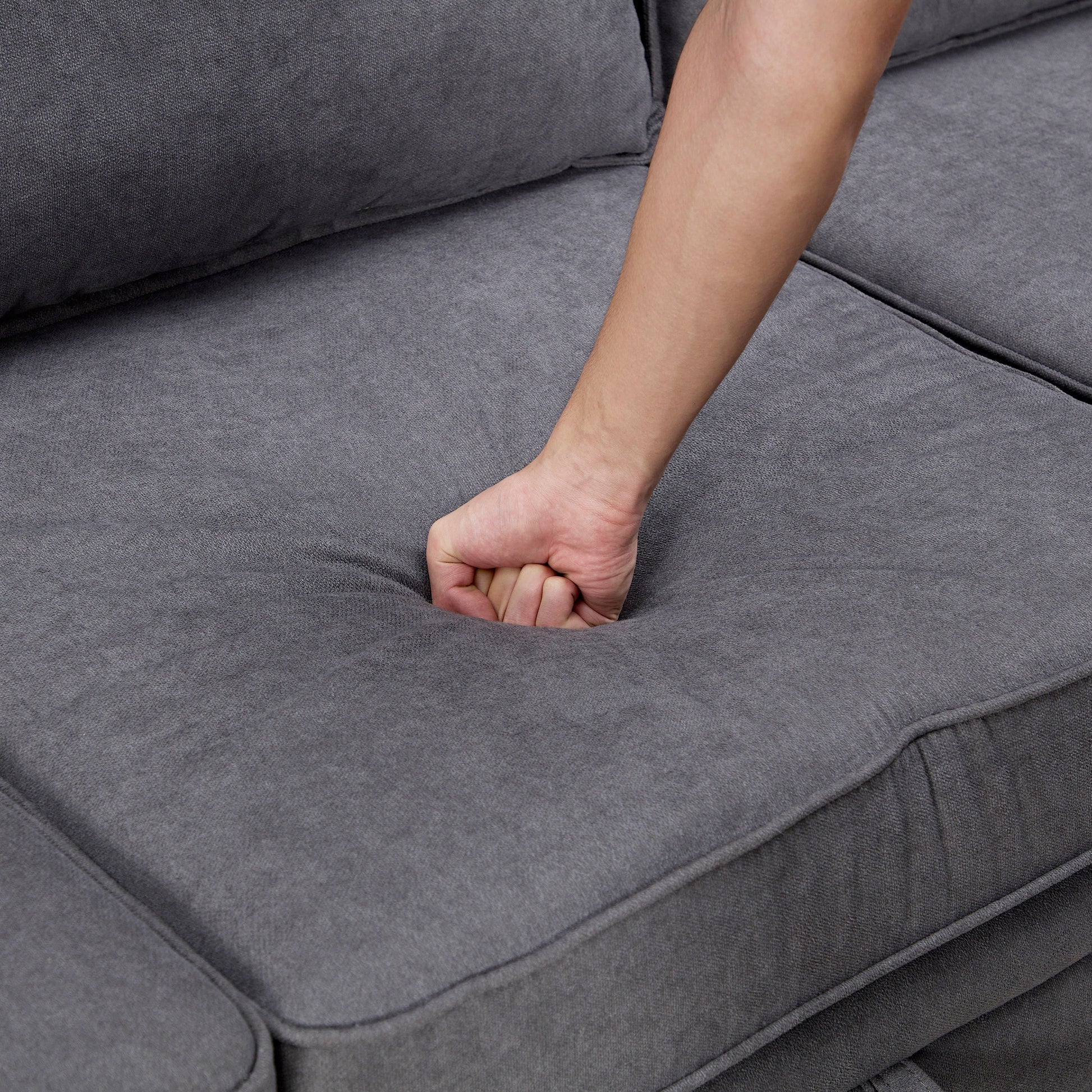 Modern Large U Shape Modular Sectional Sofa, Convertible Sofa Bed With Reversible Chaise For Living Room, Storage Seat Dark Gray Linen