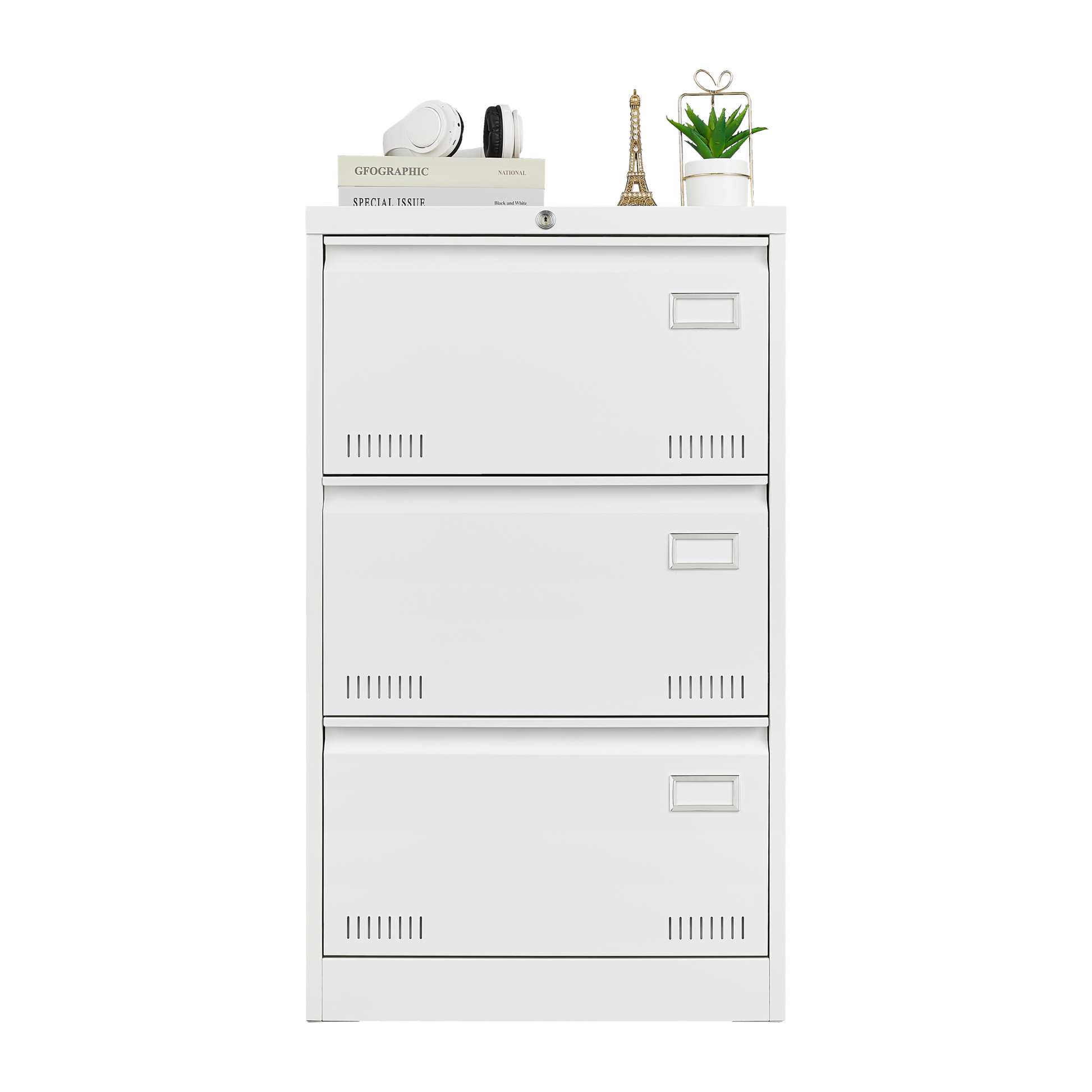 Filing Cabinet Lateral File Cabinet 3 Drawer, White Filing Cabinets With Lock, Locking Metal File Cabinets Three Drawer Office Cabinet For Legal Letter A4 F4 Home Offic Filing Cabinets 3 4 Drawers White Office Drawers Included Metal