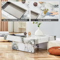 A Modern And Practical Coffee Table, Black And White In Imitation Marble Pattern, Made Of Mdf Material. The Fusion Of Elegance And Natural Fashion 31.4
