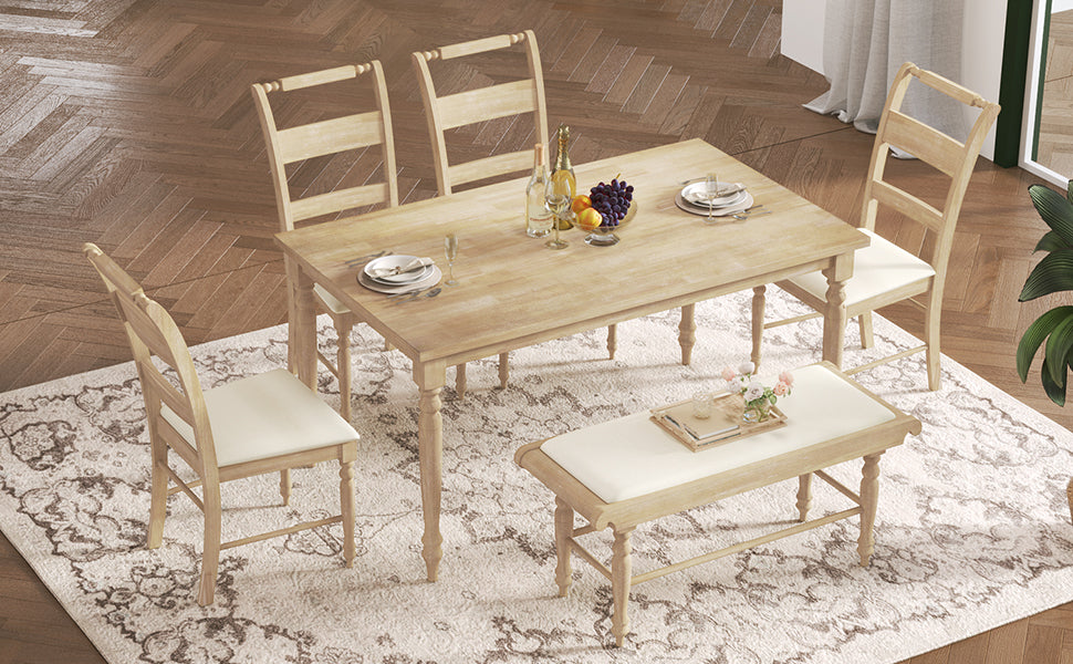 6 peice Dining Set with Turned Legs, Kitchen