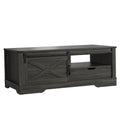 Farmhouse Sliding Barn Door Coffee Storage Large Rectangular Table Dark Gray Dark Grey Engineered Wood