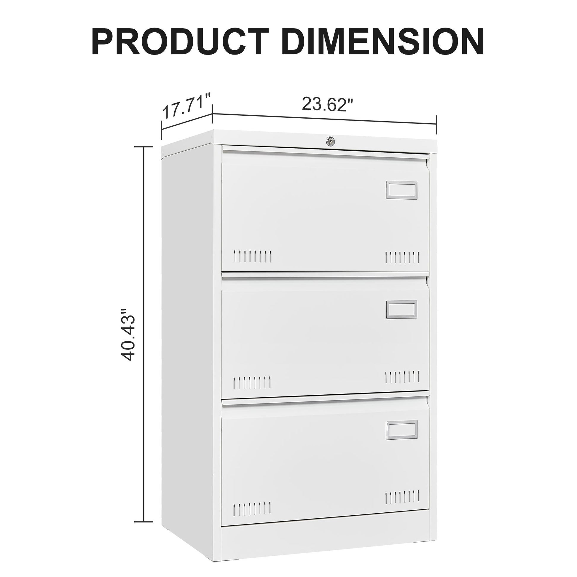 Filing Cabinet Lateral File Cabinet 3 Drawer, White Filing Cabinets With Lock, Locking Metal File Cabinets Three Drawer Office Cabinet For Legal Letter A4 F4 Home Offic Filing Cabinets 3 4 Drawers White Office Drawers Included Metal